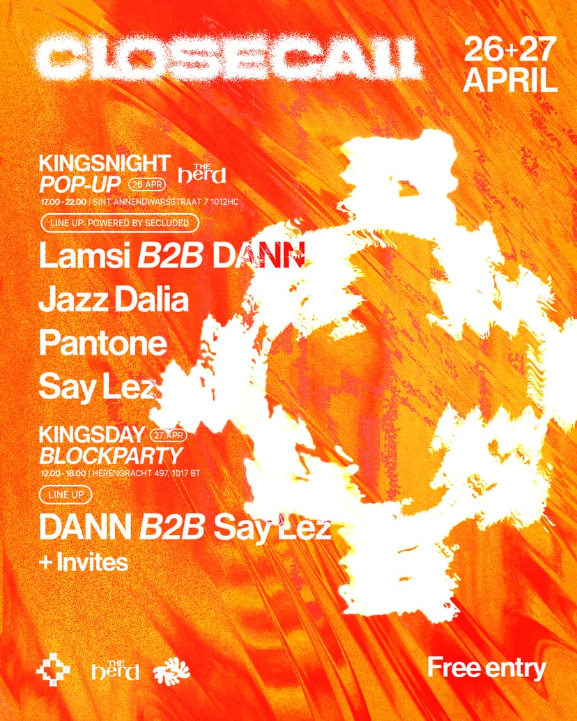 CloseCall featuring the Herd x Secluded event flyer from Secluded